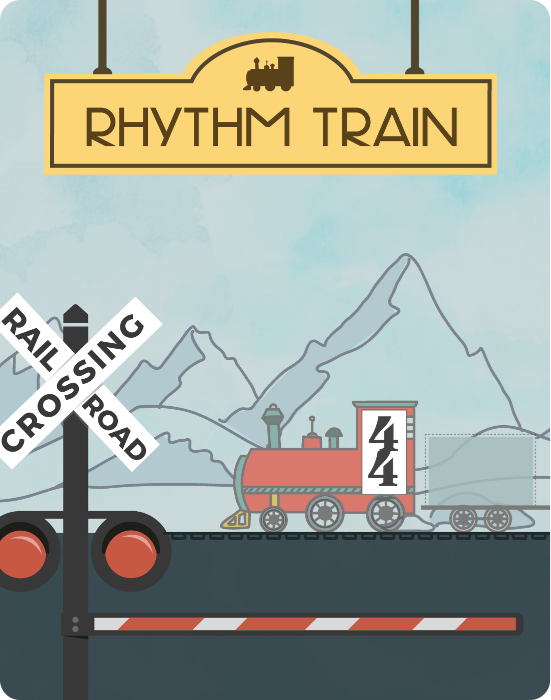 Place the cars on the train to build the rhythm you hear.